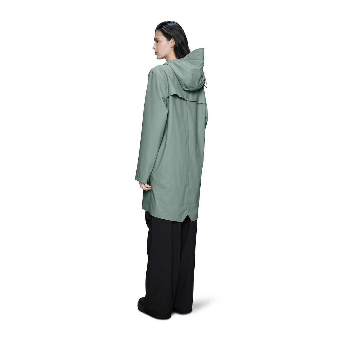 Veste imperméable à capuche, unisexe, MI-LONG JACKET vert sauge, RAINS