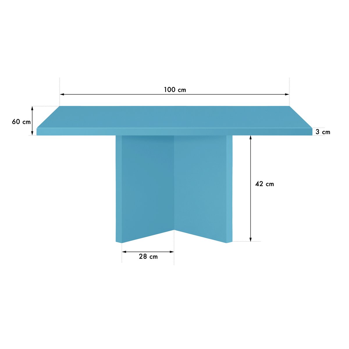 Table basse rectangulaire CHARLA bleu, REALLY NICE THINGS