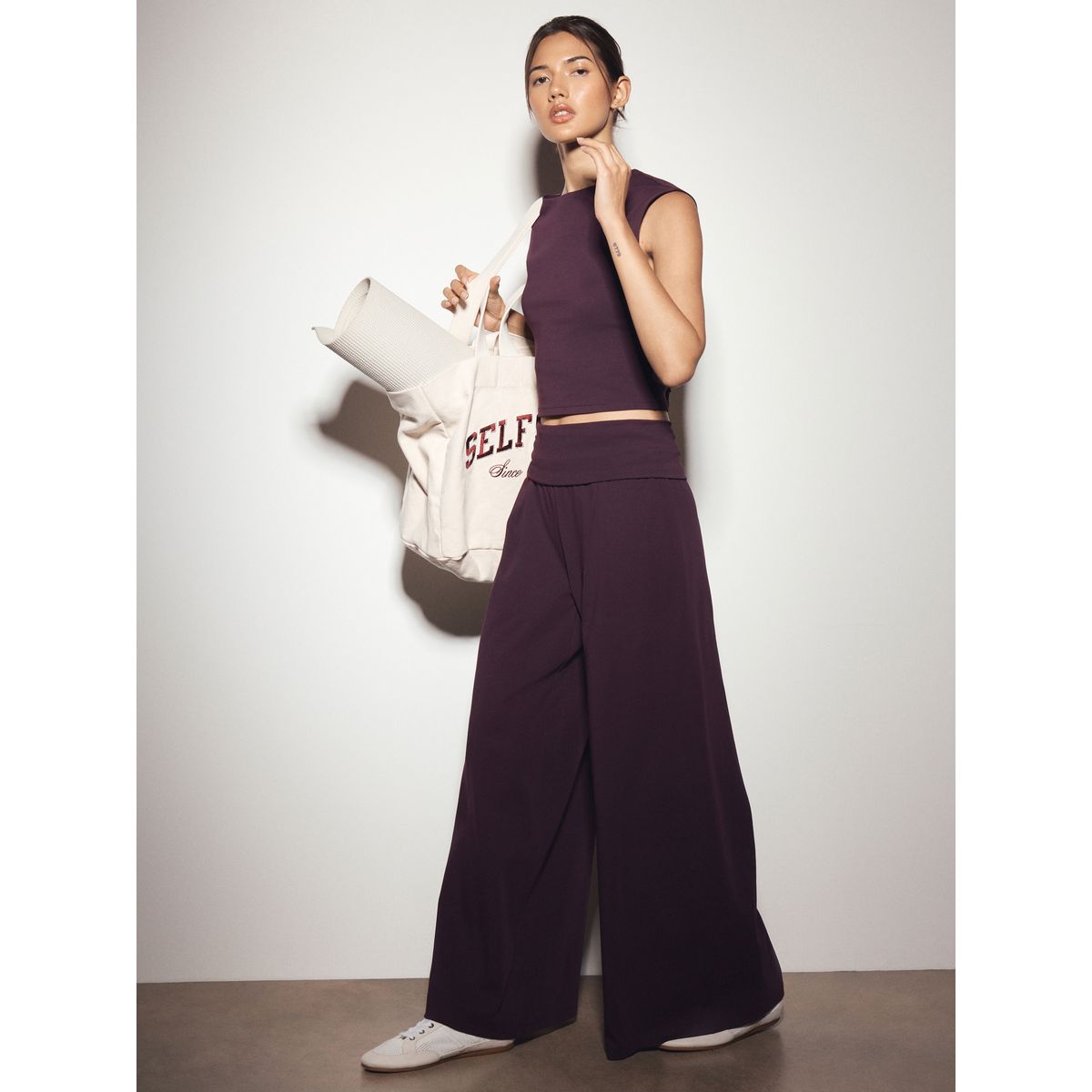 Pantalon large aubergine poupre, NEXT