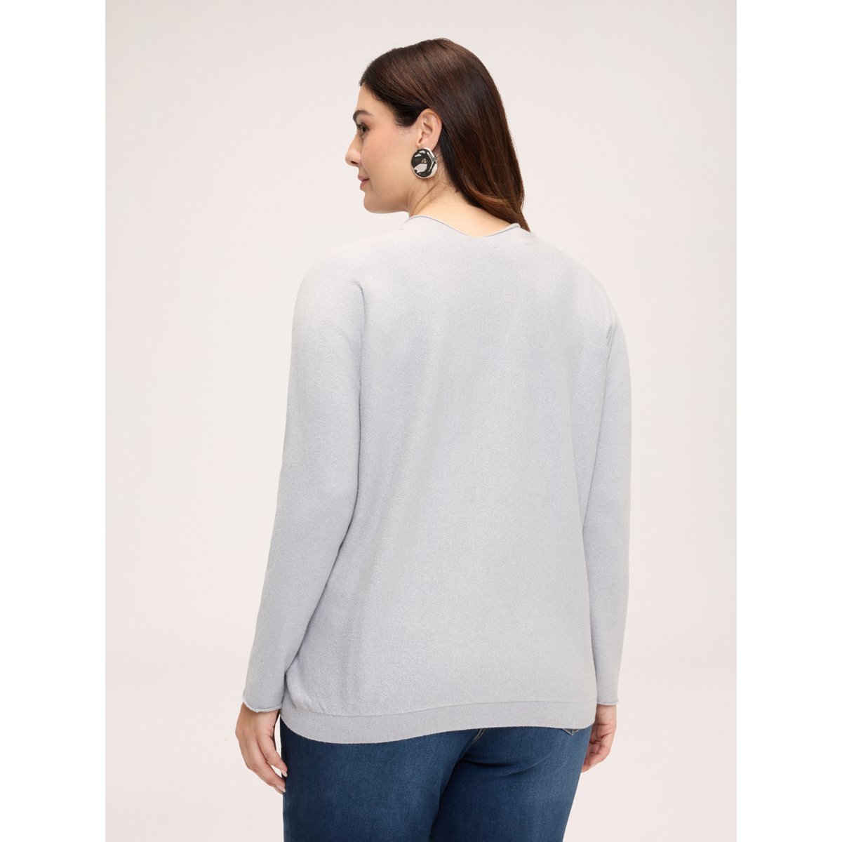 Pull col V gris, FIORELLA RUBINO
