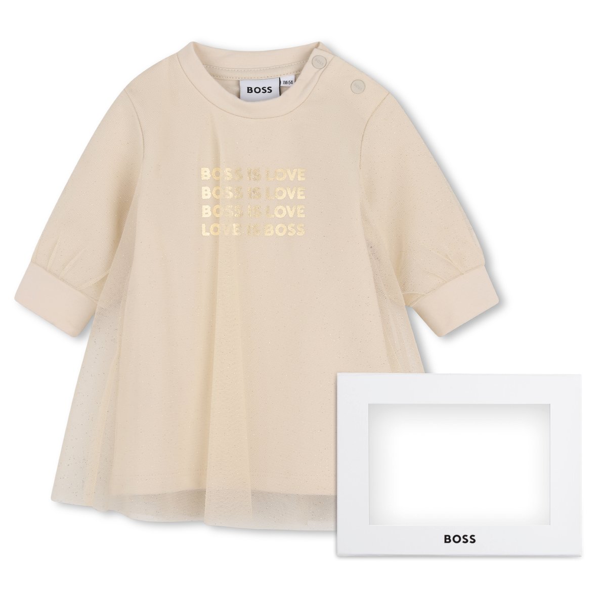 Robe manches longues new beige, BOSS KIDSWEAR