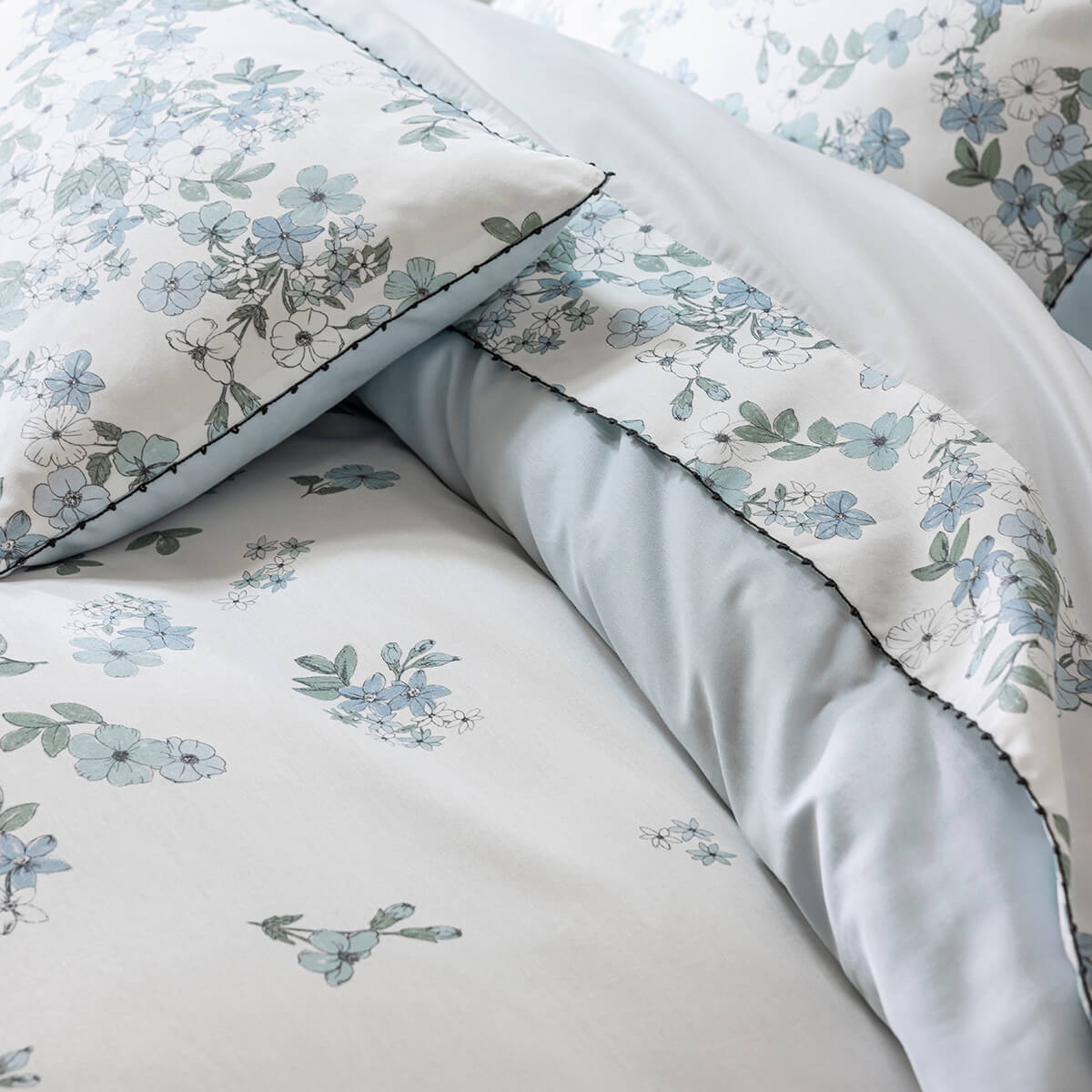 Housse de couette en Coton, MANUKA ciel, LE JACQUARD FRANCAIS