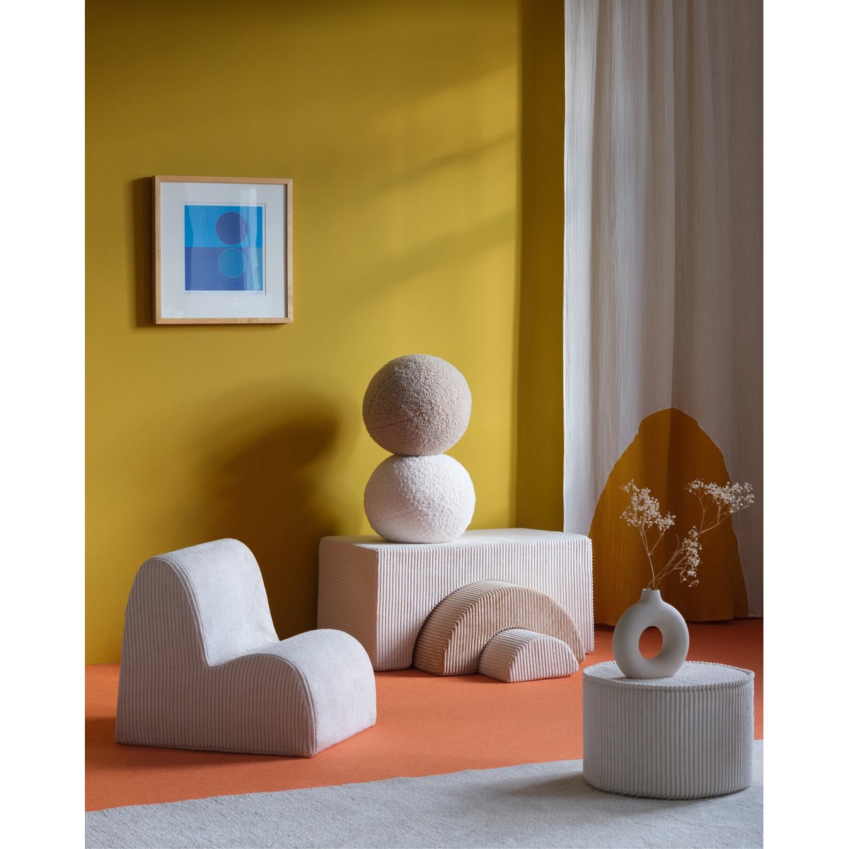 Ensemble de Jeu Enfant - Arc-en-ciel - Pouf Velours Côtelé marshmallow, WIGIWAMA