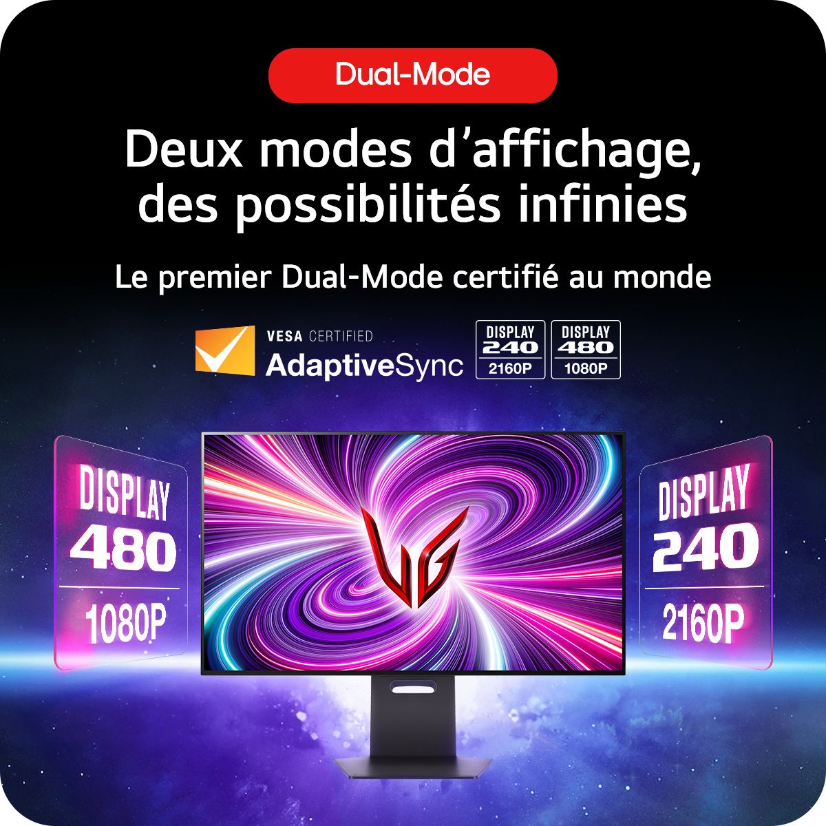 Ecran PC Gamer UltraGear 32GS95UV 32" 4K 240Hz OLED HDR True Black 400 HDMI 2.1 AMD FreeSync & G-Sync couleur unique, LG
