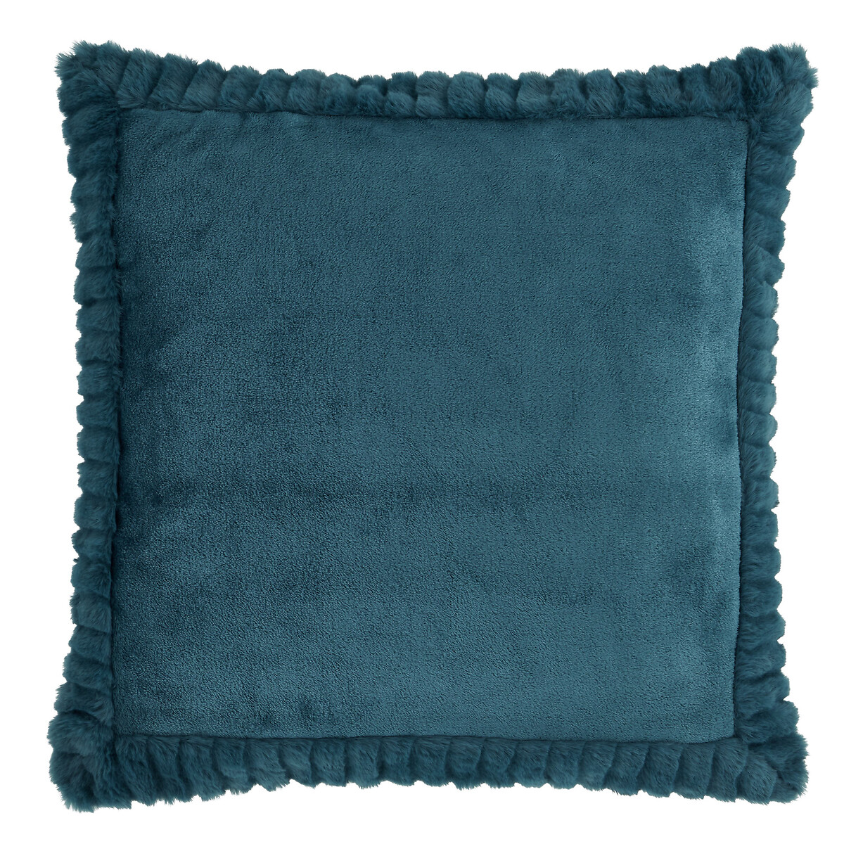 Velvet And Faux Fur Cushion teal, CATHERINE LANSFIELD