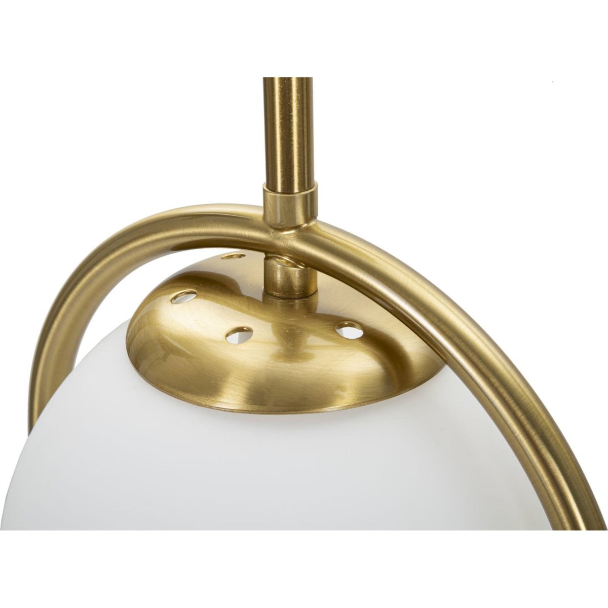 Lampe à poser en fer globe en verre GLAM doré et blanc, RECOLLECTION