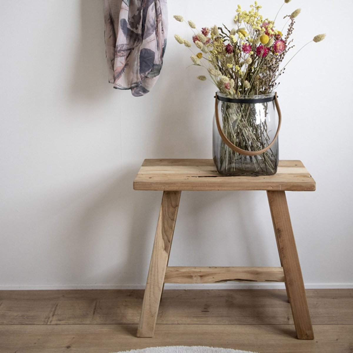 Tabouret en teck H45cm- BARCELONA naturel, HOUSE NORDIC