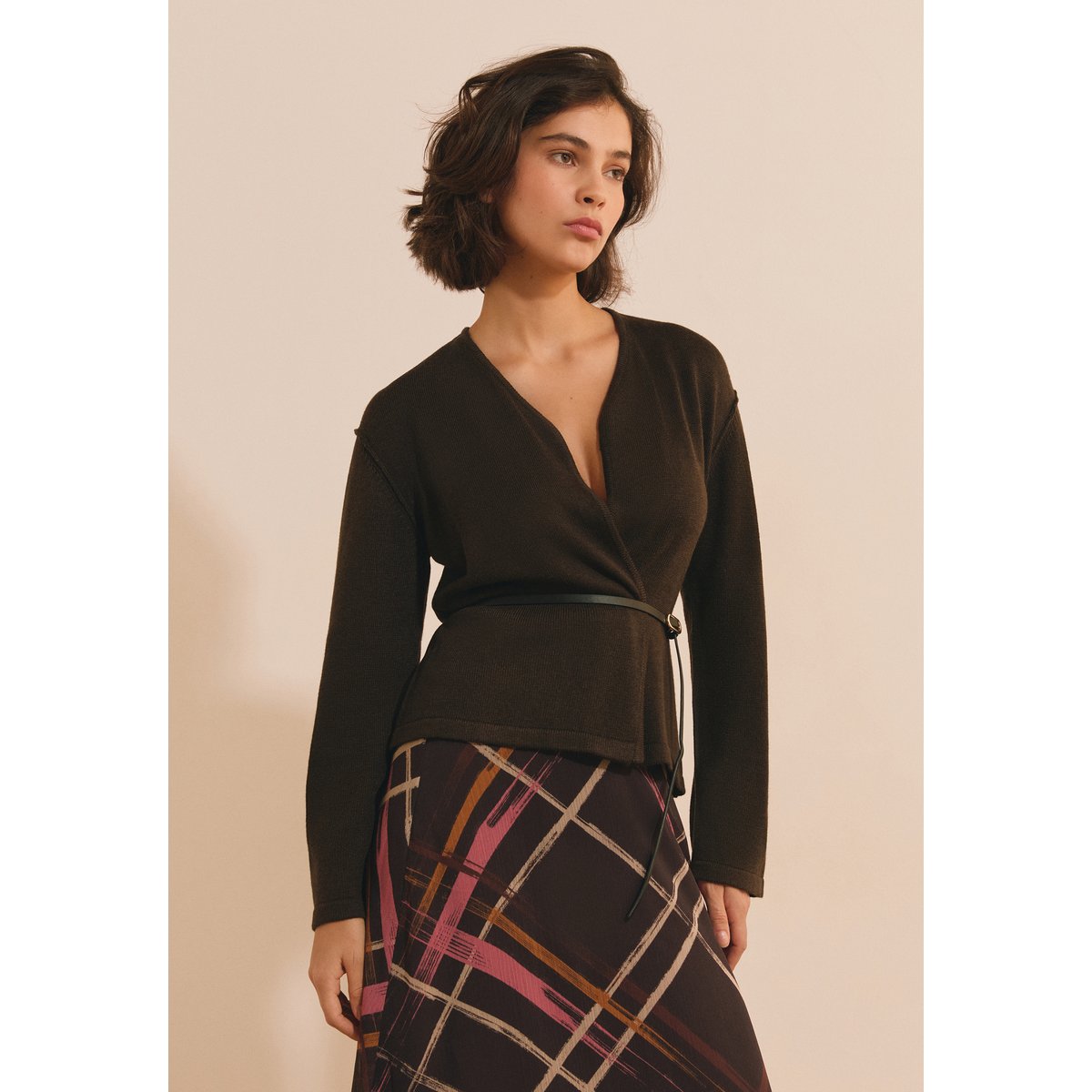 ETAM PULL STONNA VESTE - COL V chocolat, ETAM