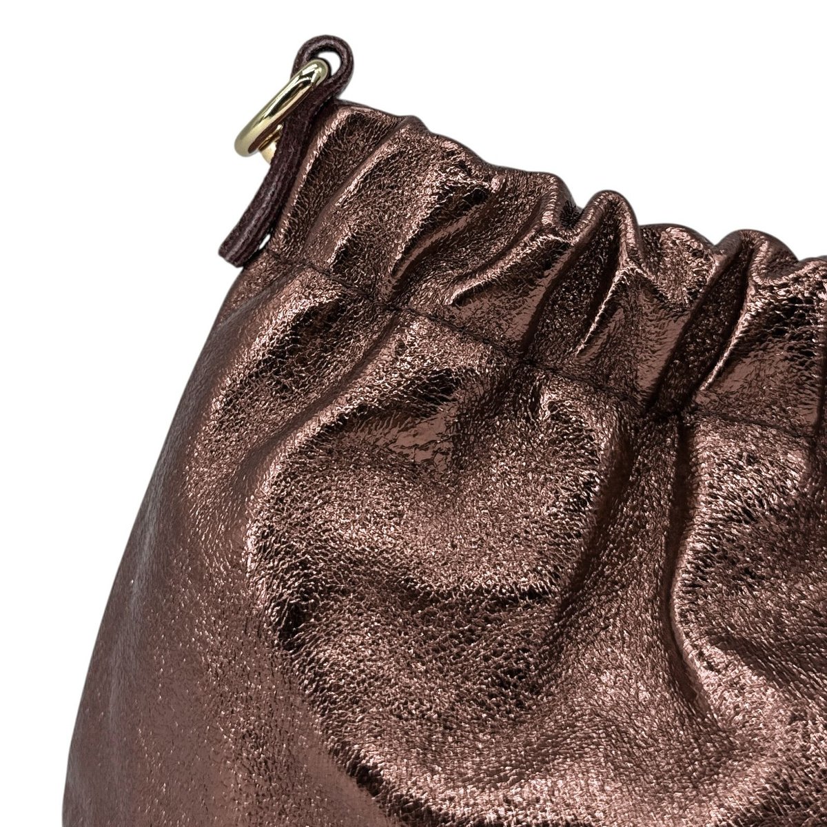 Mini-sac à main pouch en cuir grainé LA POUCHINETTE chocolat irisé, OH MY BAG