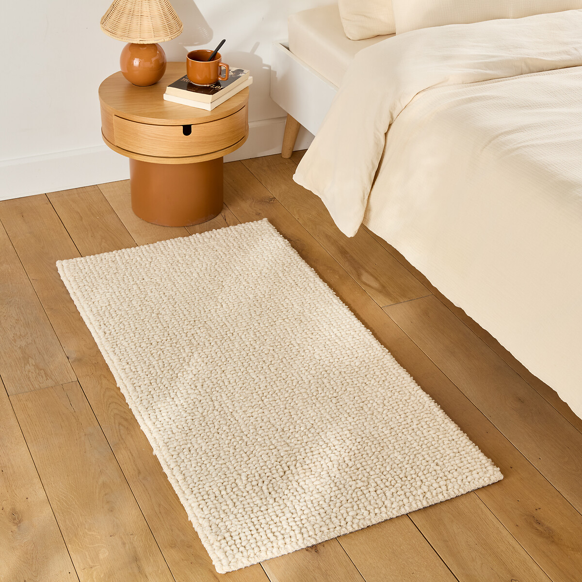 Descente de lit, grosse bouclette effet moquette, CURL ecru, LA REDOUTE INTERIEURS
