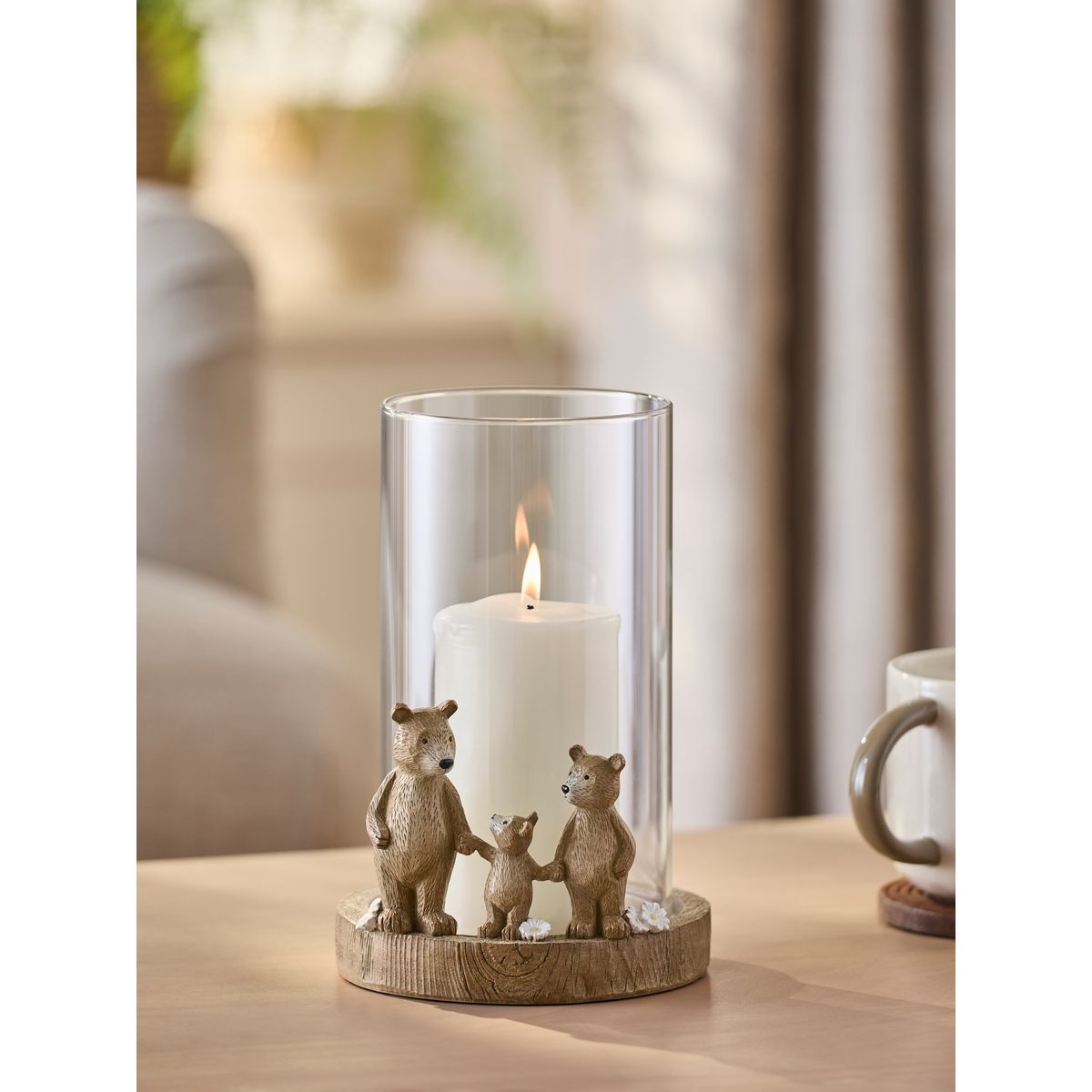 Bougeoir photophore bertie bear naturel, NEXT