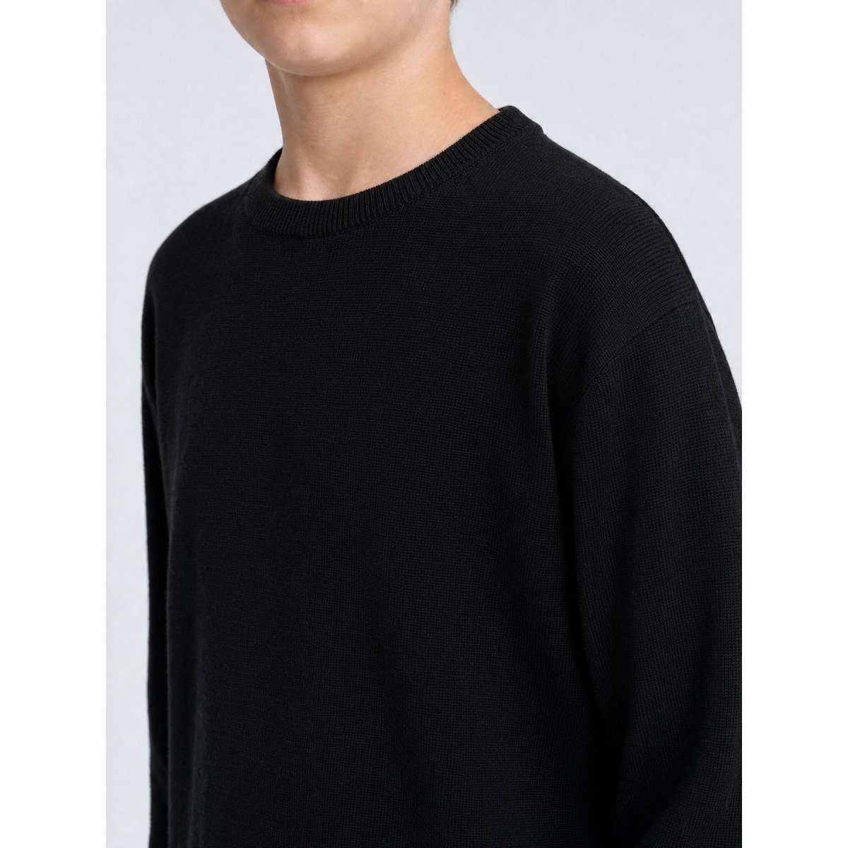 Pull col rond en maille fine millshore noir black, PETROL INDUSTRIES