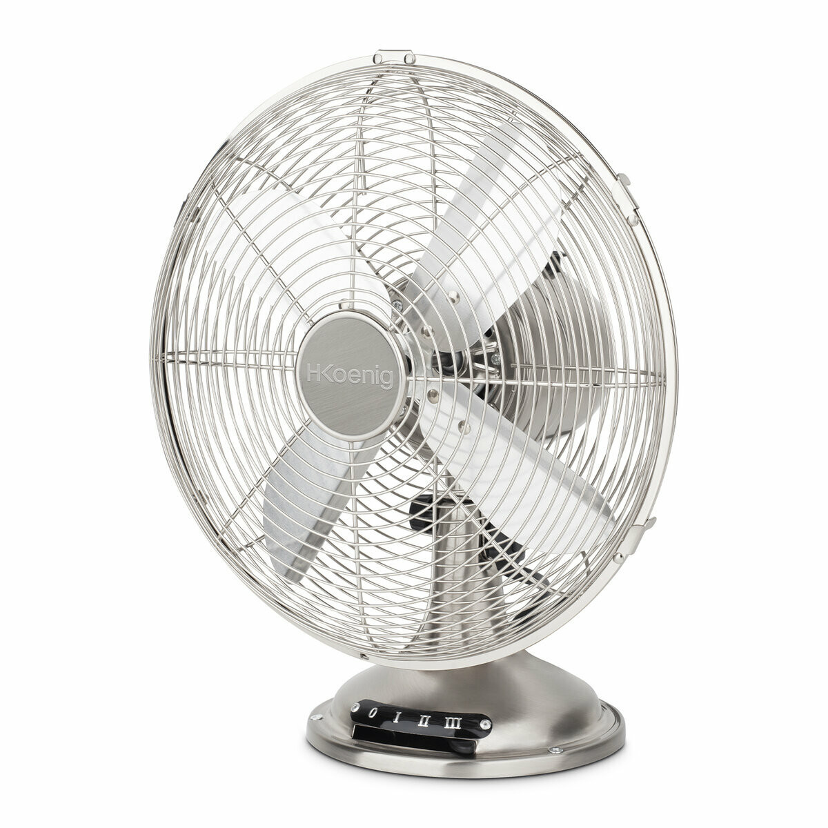 ventilateur de table métal - joe48 argent, H.KOENIG