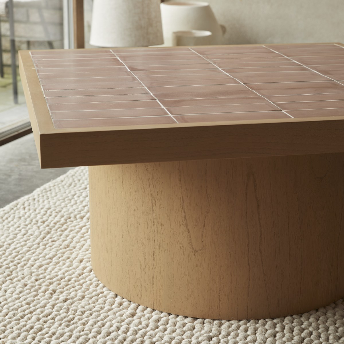 Table basse en mindi et céramique KAREL naturel, TIKAMOON