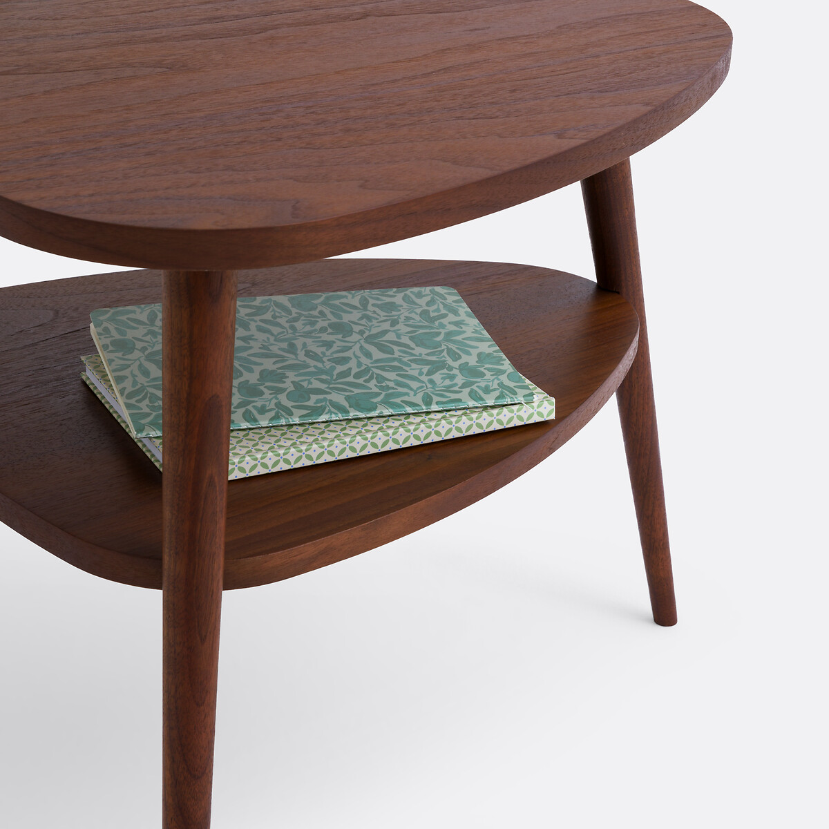 Chevet vintage double plateau noyer et plaqué, QUILDA noyer, LA REDOUTE INTERIEURS