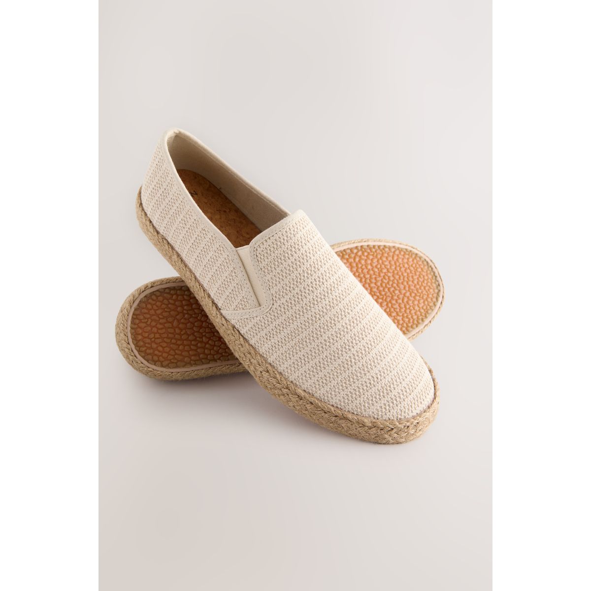 Espadrilles en toile à enfiler naturel, NEXT