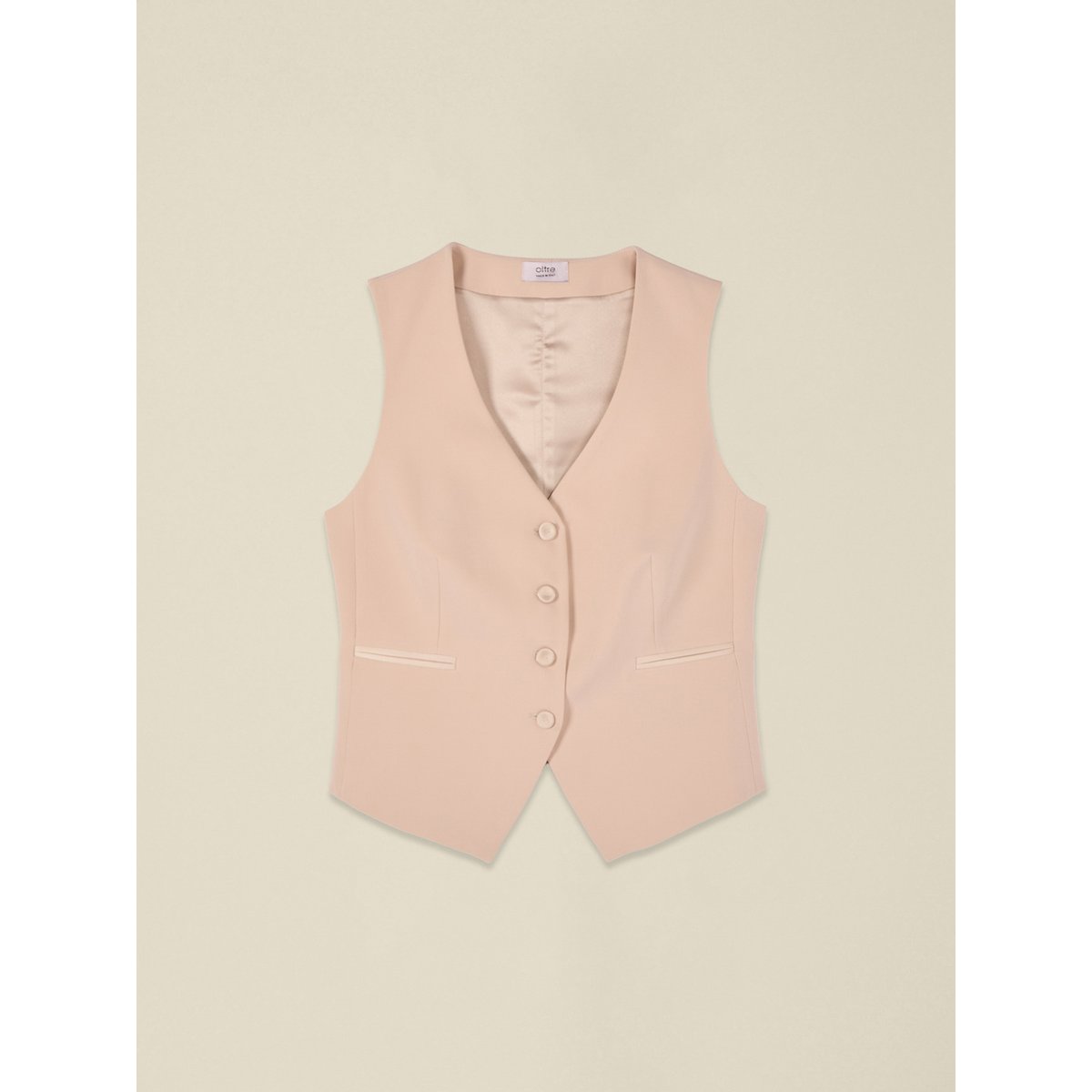 Gilet de tailleur avec poches passepoilées rose, OLTRE