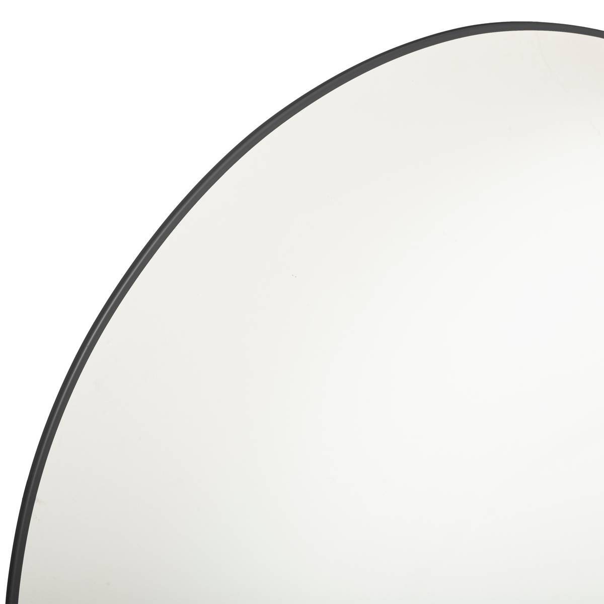 Miroir rond design cadre métal fin 76cm ALICE noir, ATMOSPHERA