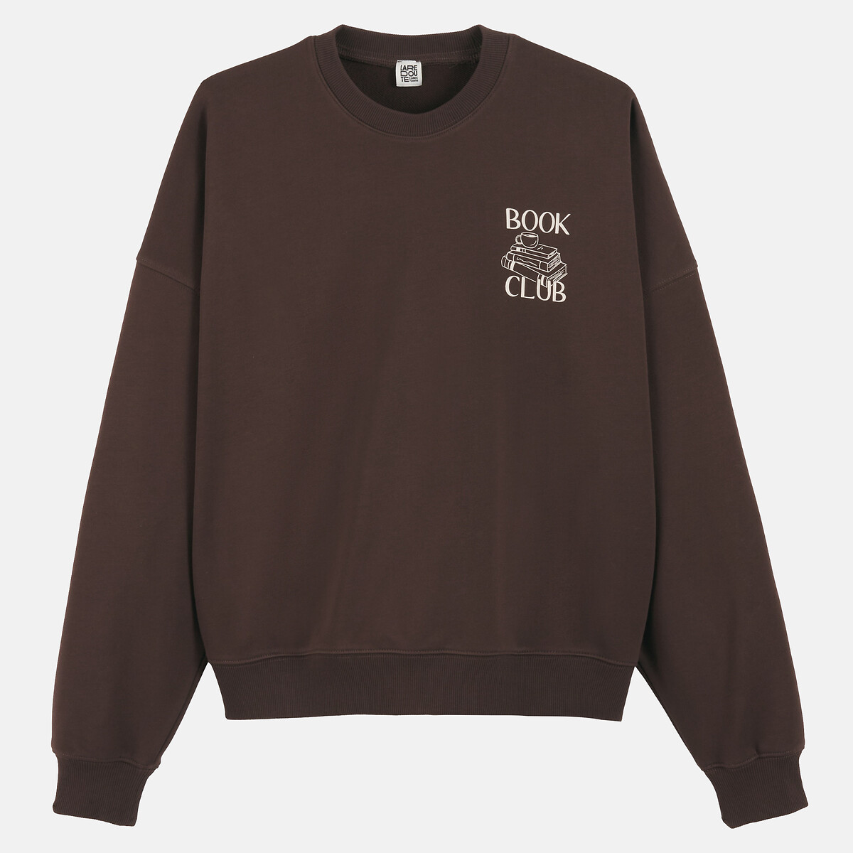 Book Club Graphic Cotton Crew Neck Sweatshirt brown, LA REDOUTE COLLECTIONS