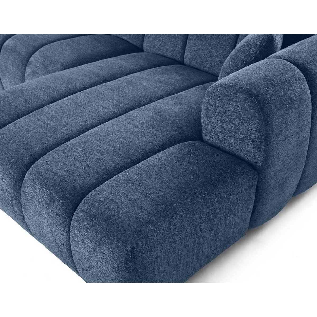 Canapé d'Angle droit 4 places - CURTIS bleu, BEST MOBILIER