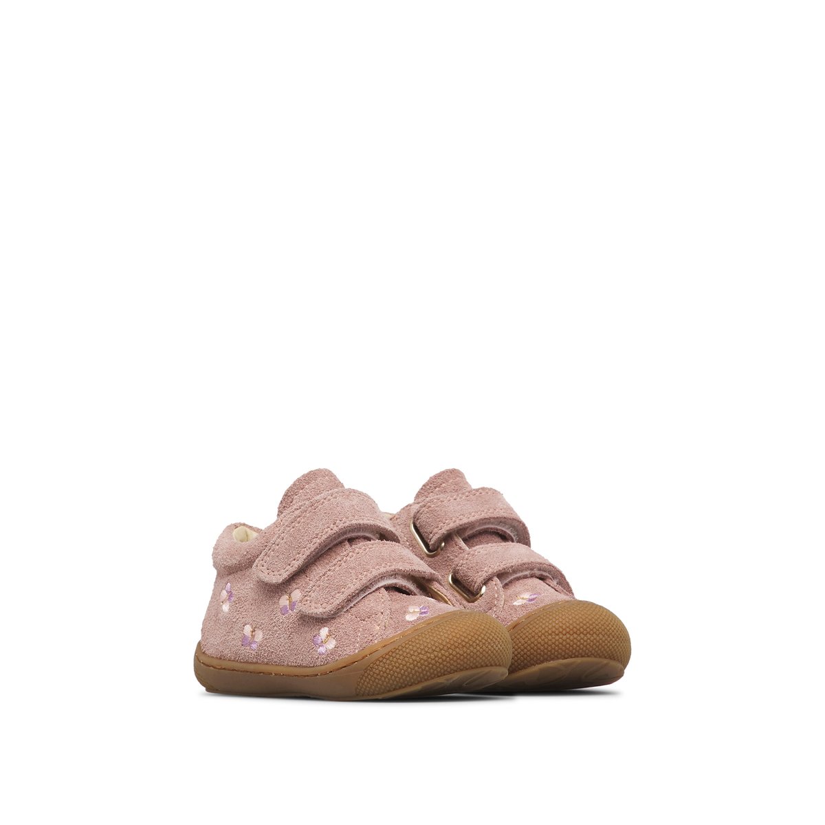 Chaussures premiers pas en suède COCOON VL EMBR.BUTTERFLY rose-marron, NATURINO