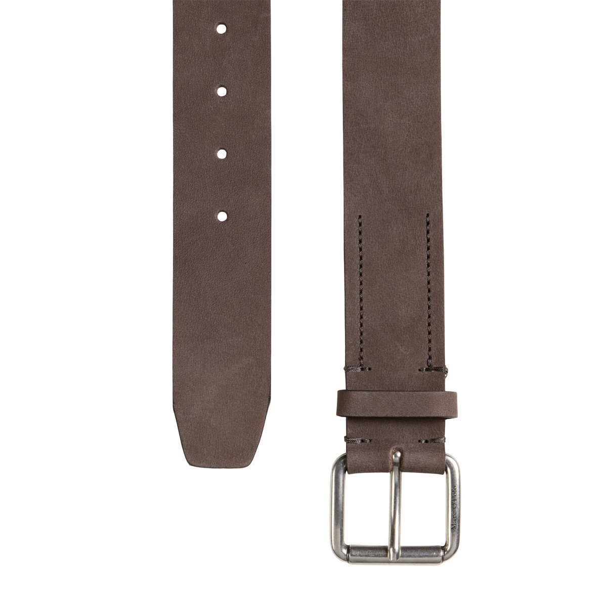 Ceinture modèle Aio en cuir nubuck souple gris, MARC O'POLO