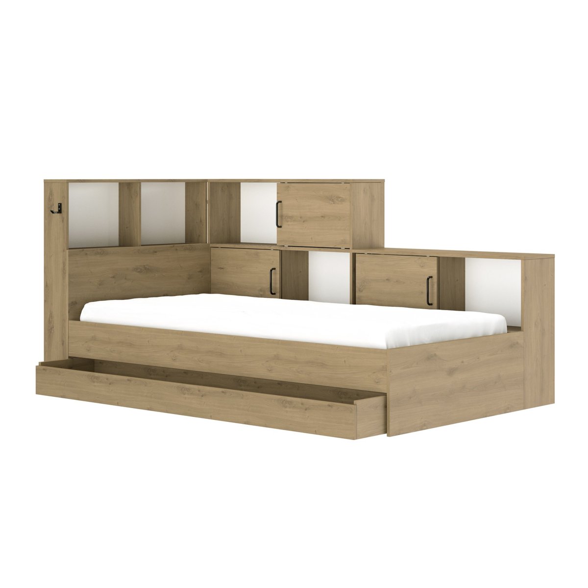 Lit avec rangement ERWAN beige, DIAGONE