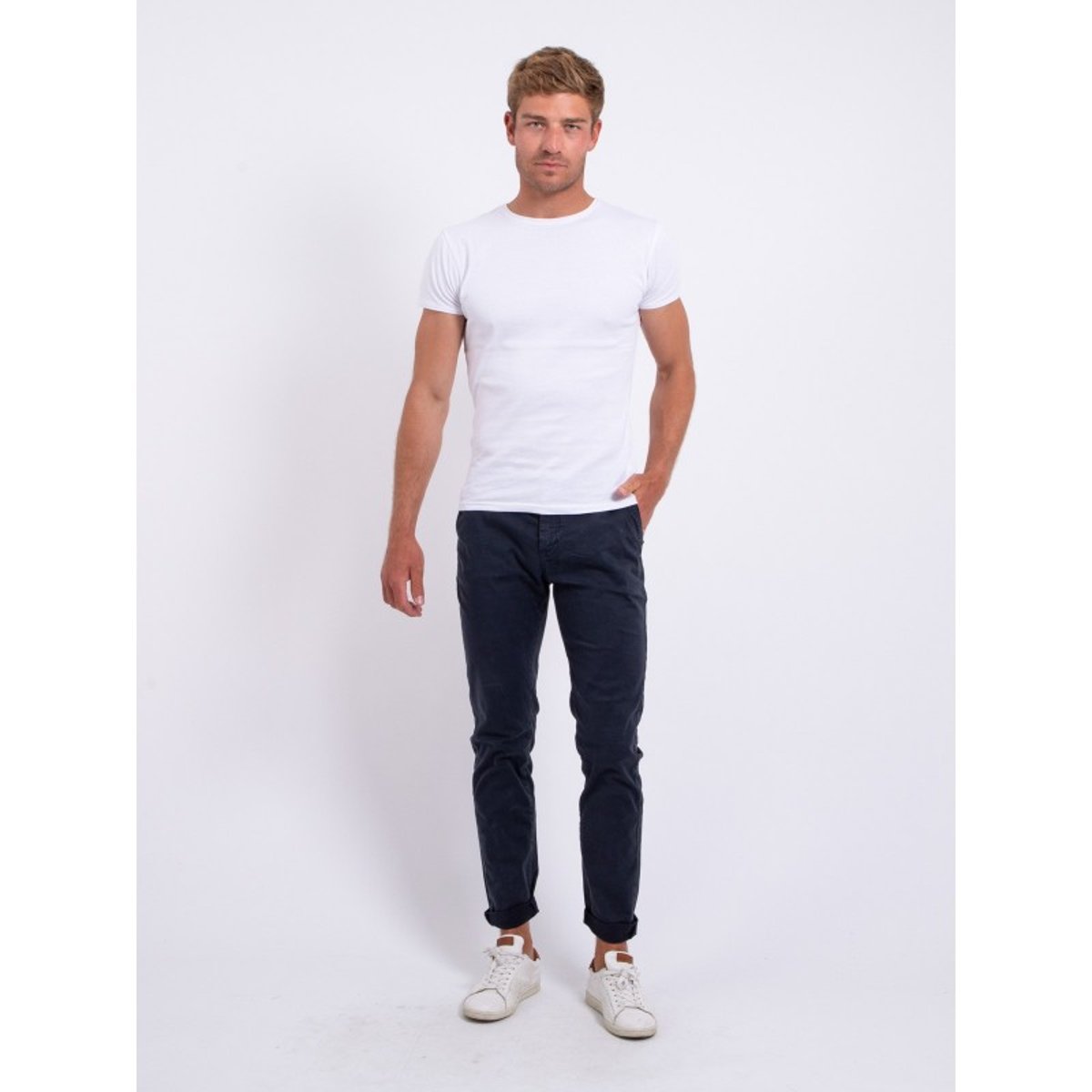 Pantalon Chino Coupe Ajustée Carltaro bleu marine, RITCHIE