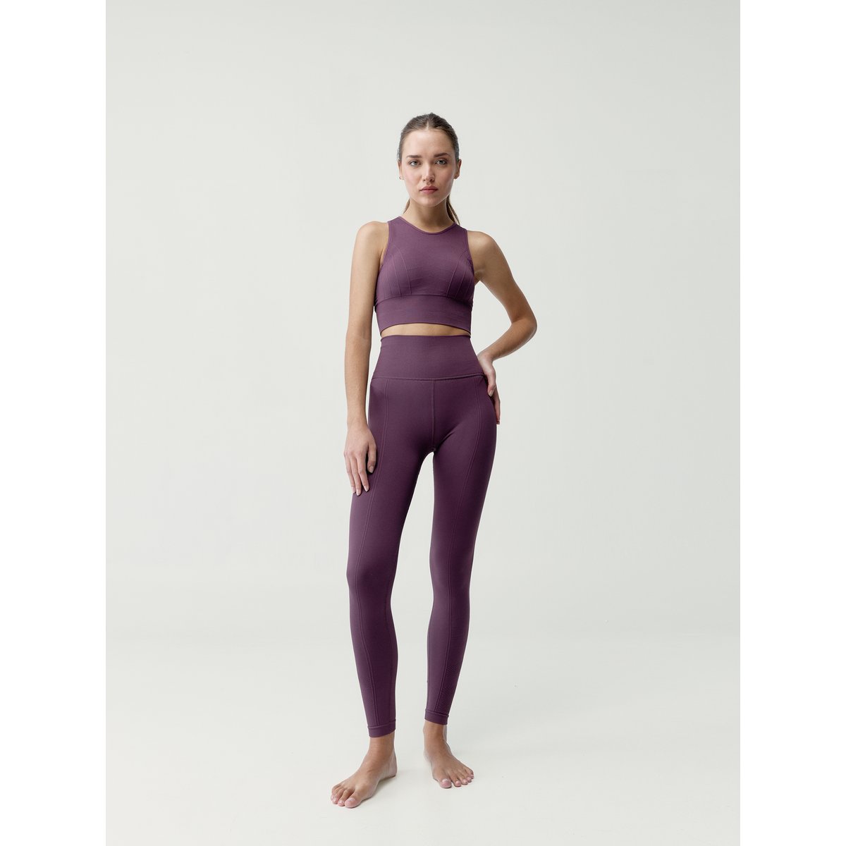Brassière de sport femme Hanna maintien moyen bretelles bordeaux intense, BORN