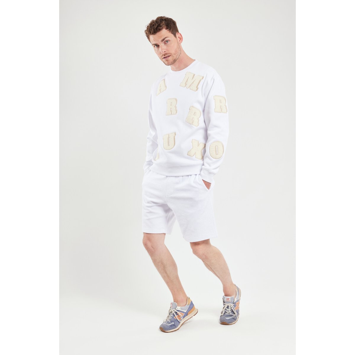 Short taille élastiquée en coton milk, ARMOR-LUX