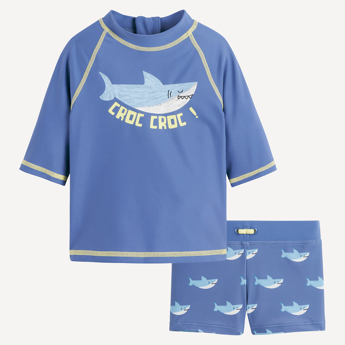 Ensemble de bain T-shirt protection UV et short bleu, LA REDOUTE COLLECTIONS