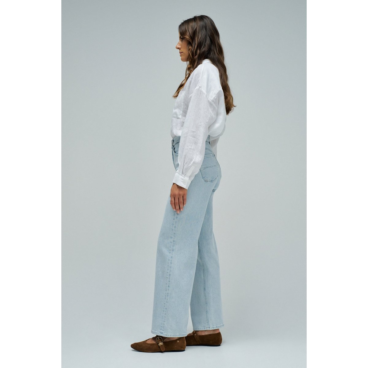 JEAN FAITH PUSH IN WIDE bleu turquoise, SALSA JEANS
