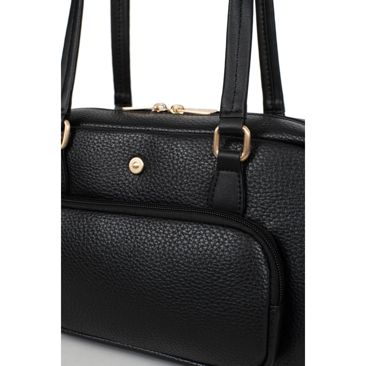 Sac porté épaule 2 anses ELLA noir, HEXAGONA