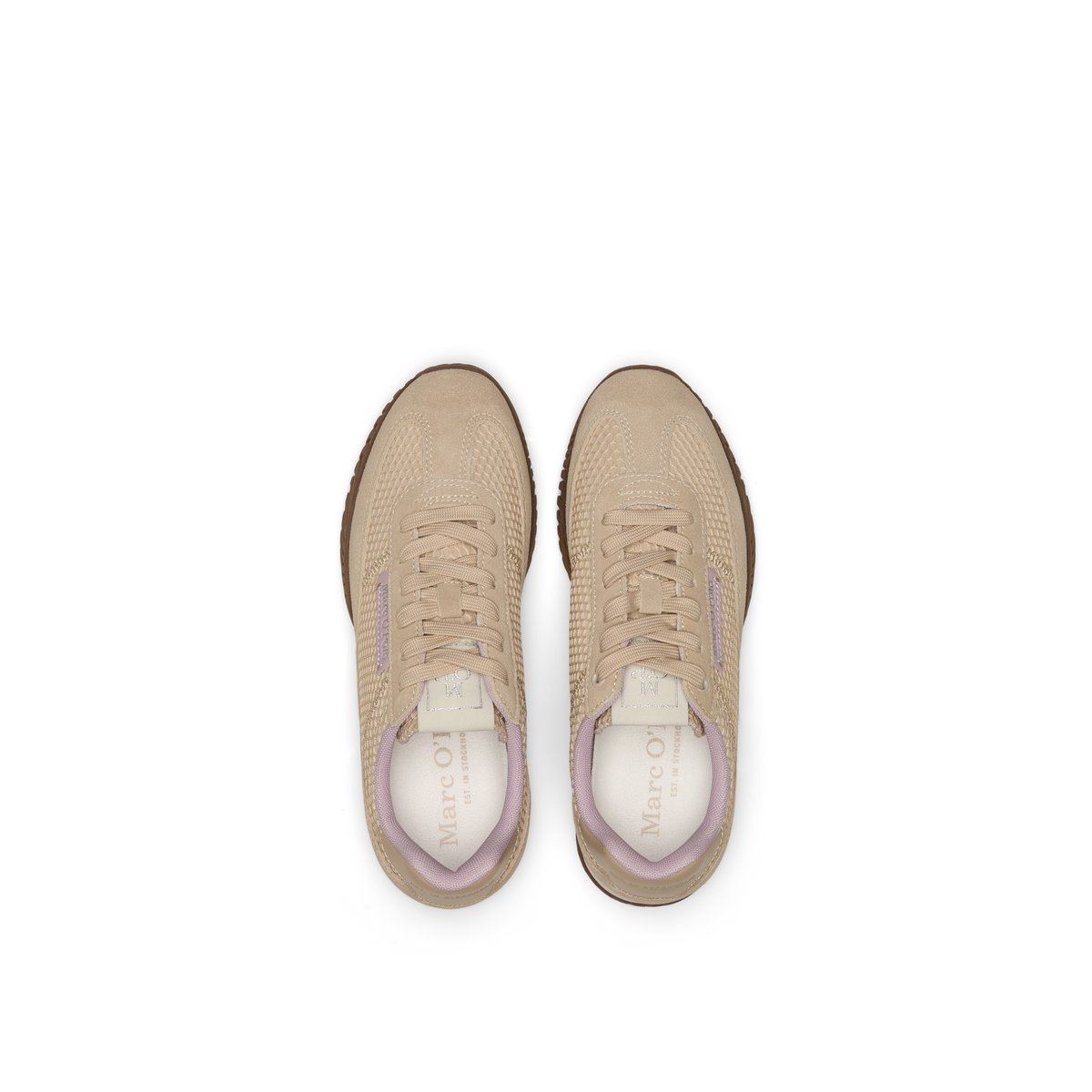 Baskets Modèle Gustafina en cuir et polyester beige, MARC O'POLO