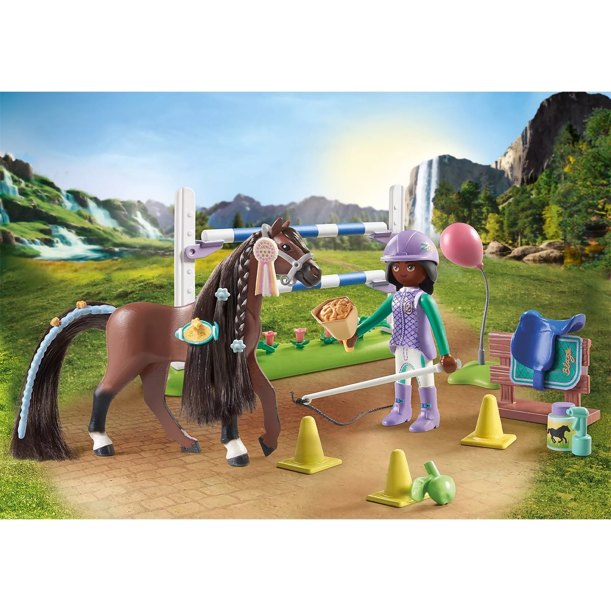 Zoe & Blaze avec parcours d'obstacles multicolore, PLAYMOBIL