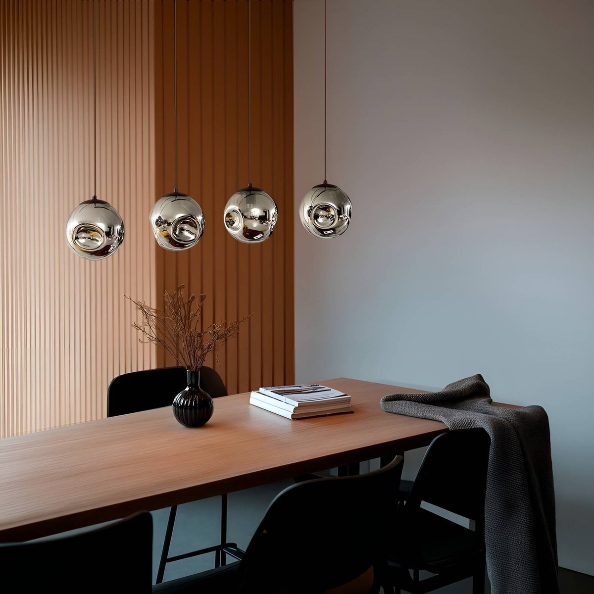 Suspension en verre design, Valentina marron, gris fumé, LINDBY