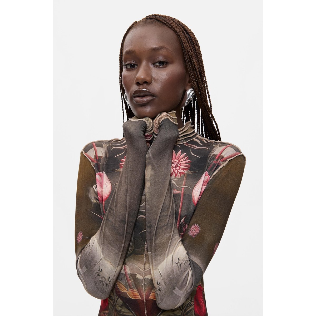 Robe longue imprimée noir, DESIGUAL