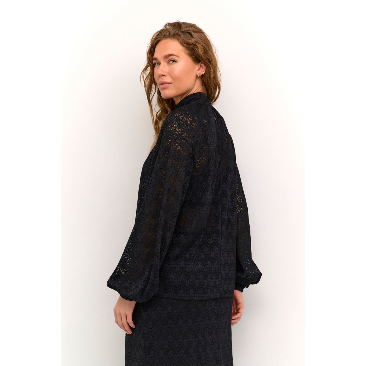 Blouse with long sleeve noir black, KAFFE
