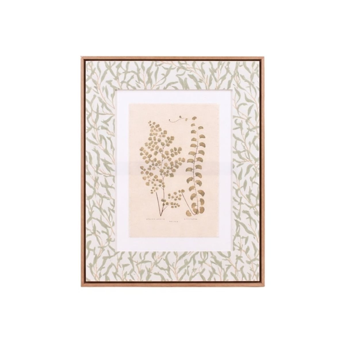 Image encadrée et toile de lin imprimée 45x60cm vert, ORNAMI