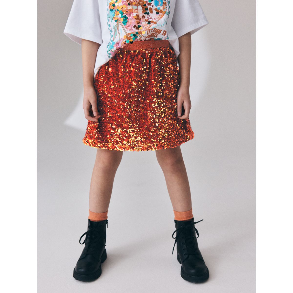 Jupe à sequins orange, NEXT