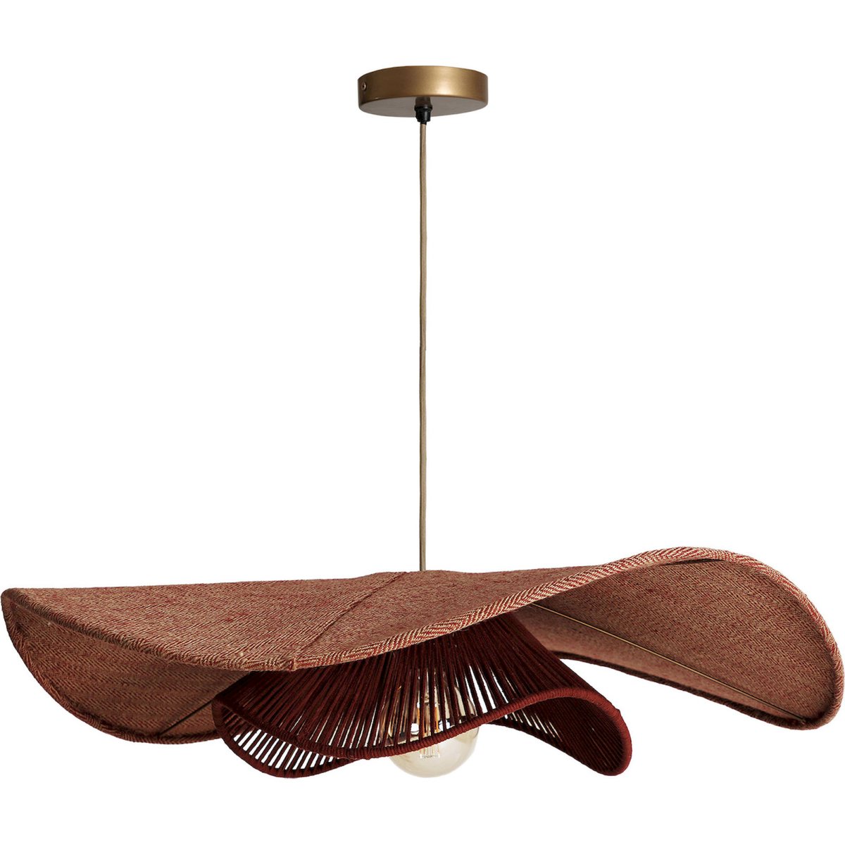 Suspension en jute collection VACIO rouge tuile, RECOLLECTION