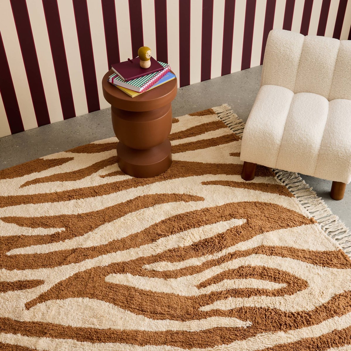 Tapis intérieur rectangulaire contemporain JOSH brique, SWEEEK
