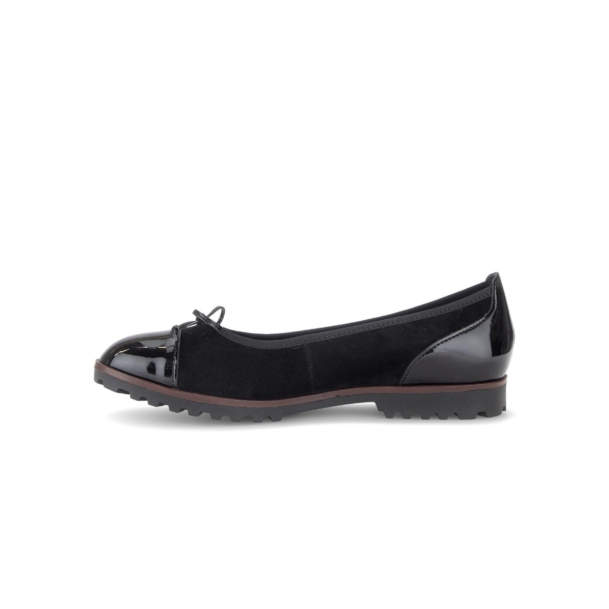 Ballerines en cuir à talon décroché noir, GABOR