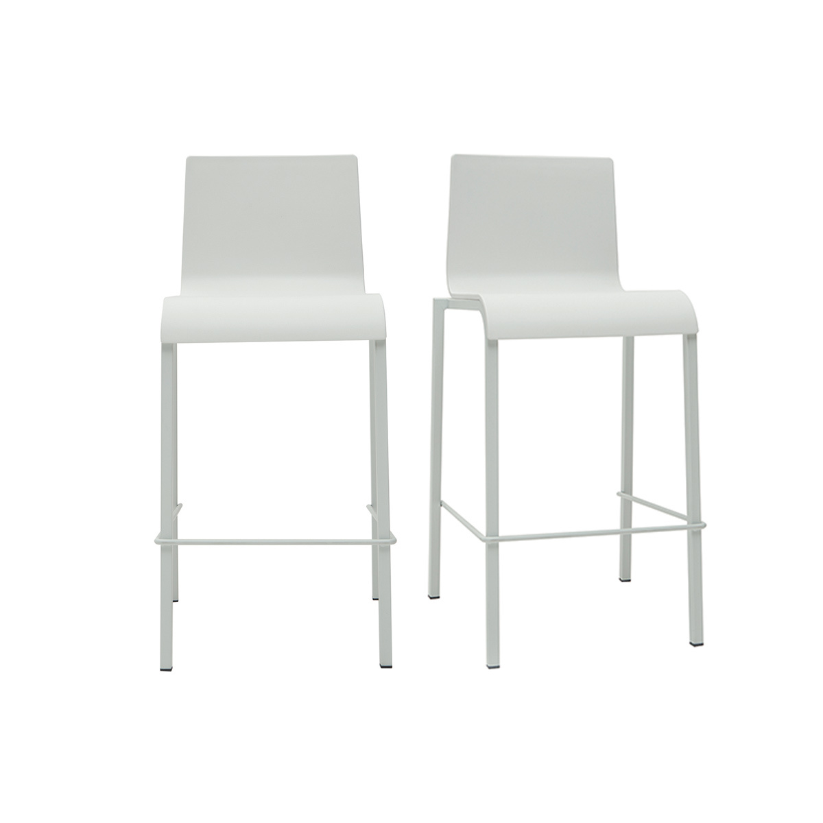 Tabourets de bar design empilables H65 cm (lot de 2) KUPA blanc, MILIBOO
