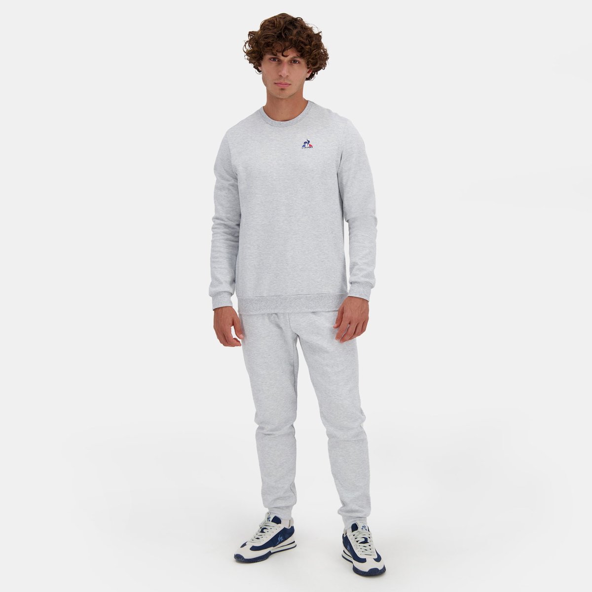 Sweat col rond Classics en double face Essentiels gris clair, LE COQ SPORTIF