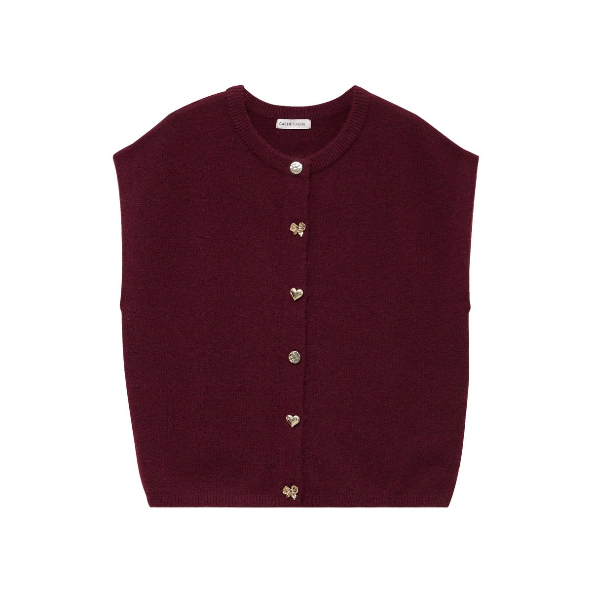 Gilet ample sans manches bordeaux, CACHE CACHE