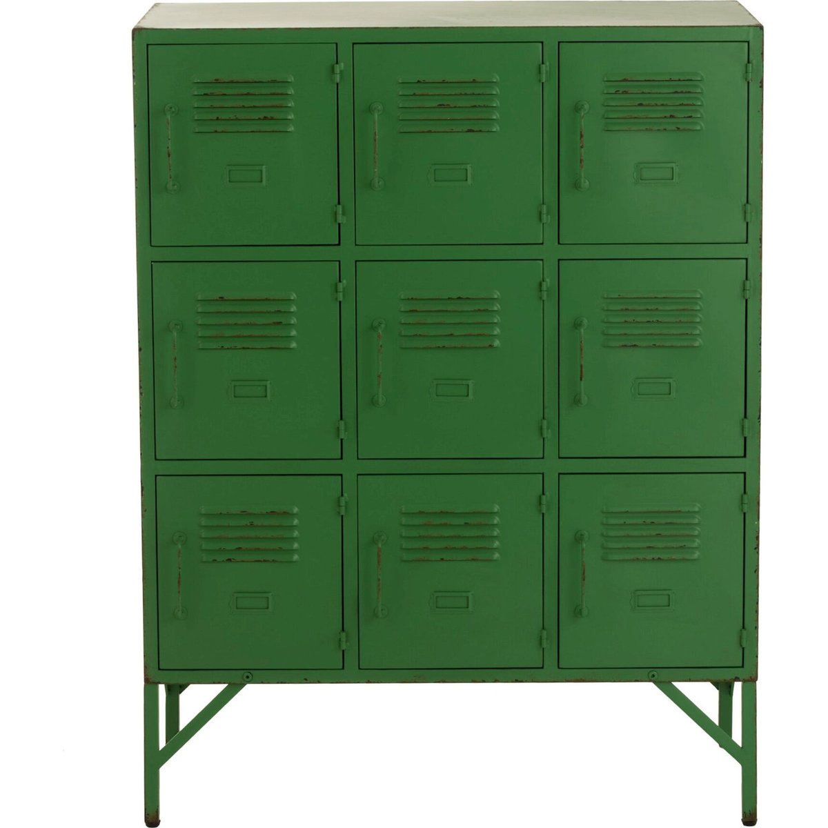 Armoire métal 9 portes style industriel vert, RECOLLECTION