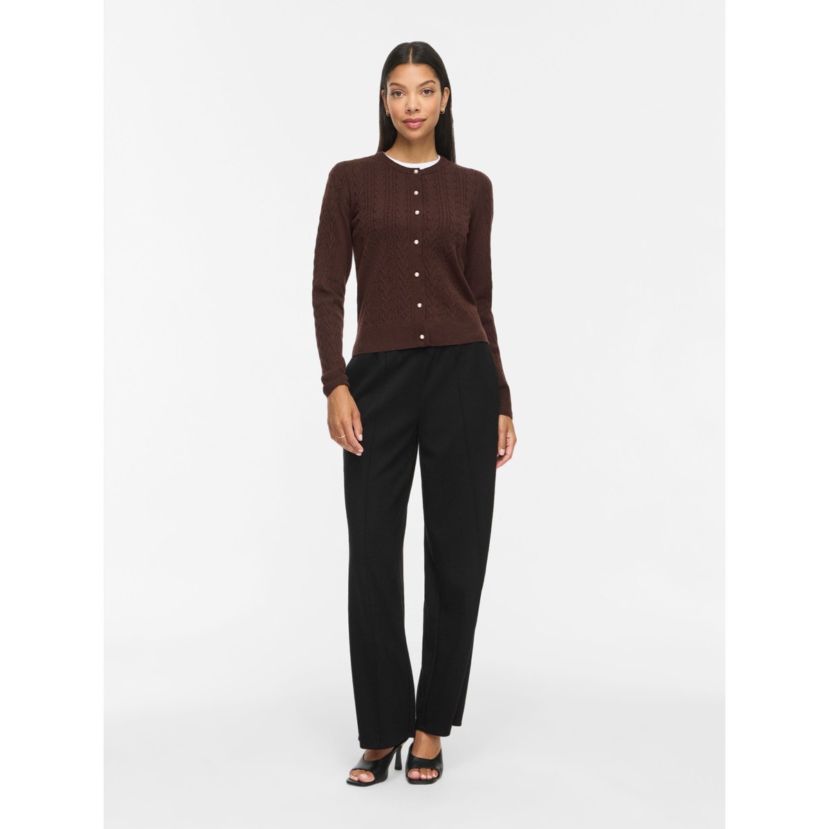 Cardigan En Maille marron - coffee bean1, VILA