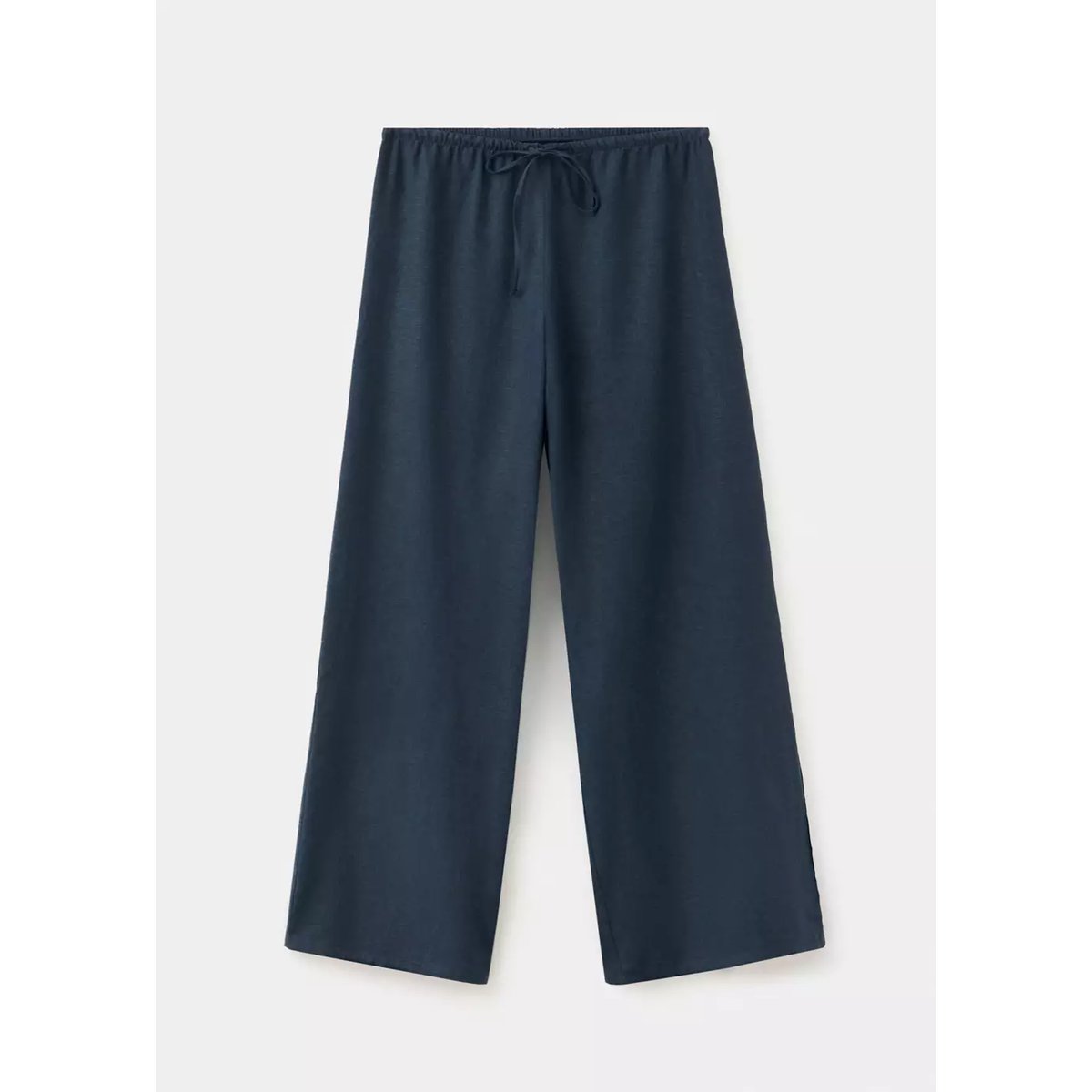 Pantalon droit lin bleu marine foncé, MANGO TEEN
