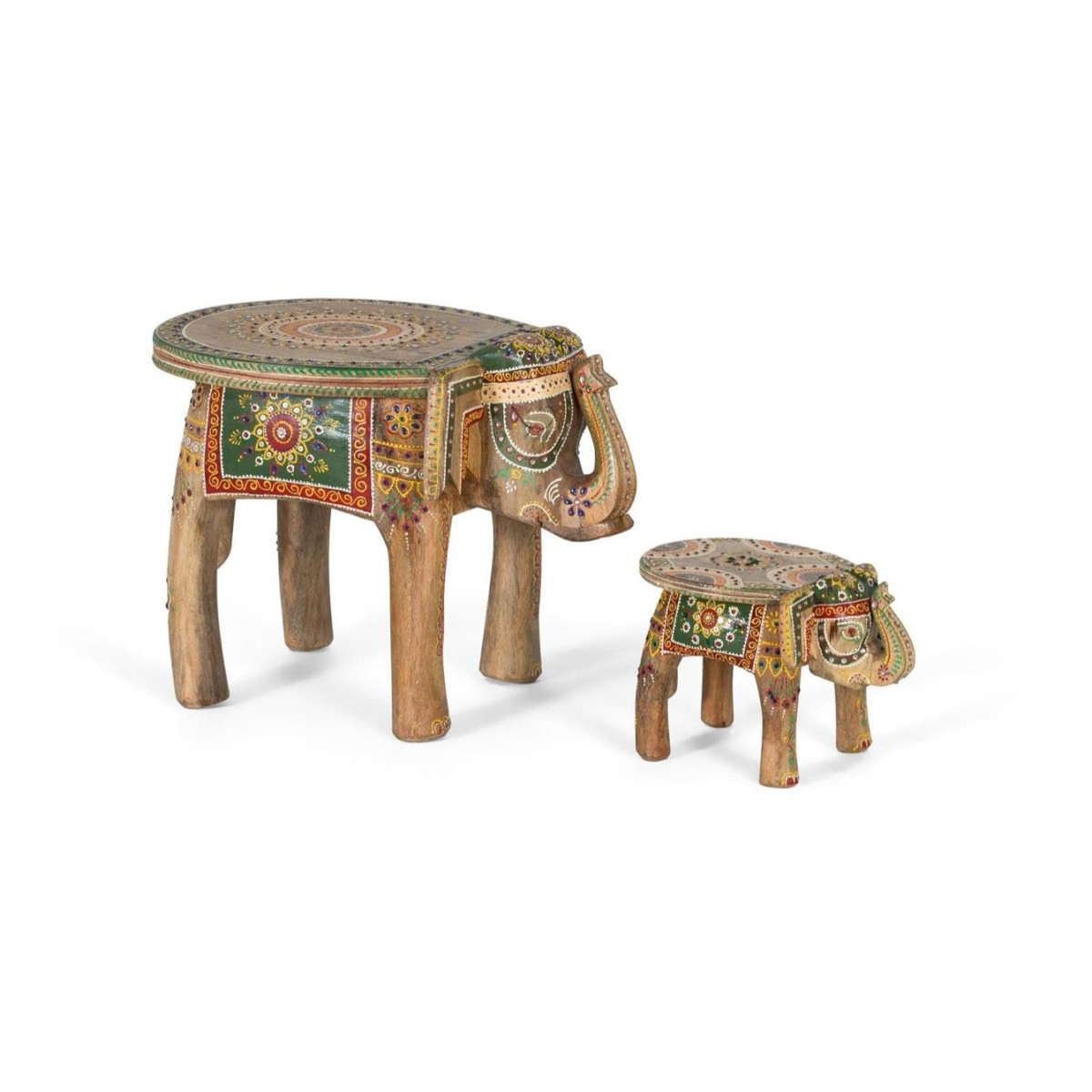 Lot de 2 tables basses Bois Multicolore multicolore, DECORATION D’AUTREFOIS